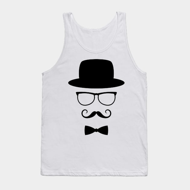 Retro gentleman with eyeglasses Tank Top by SooperYela